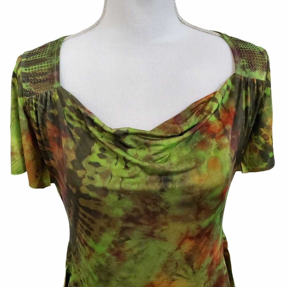 Live & Let Live Tie Dye Drape Neck Tunic Top - Picture 2 of 11